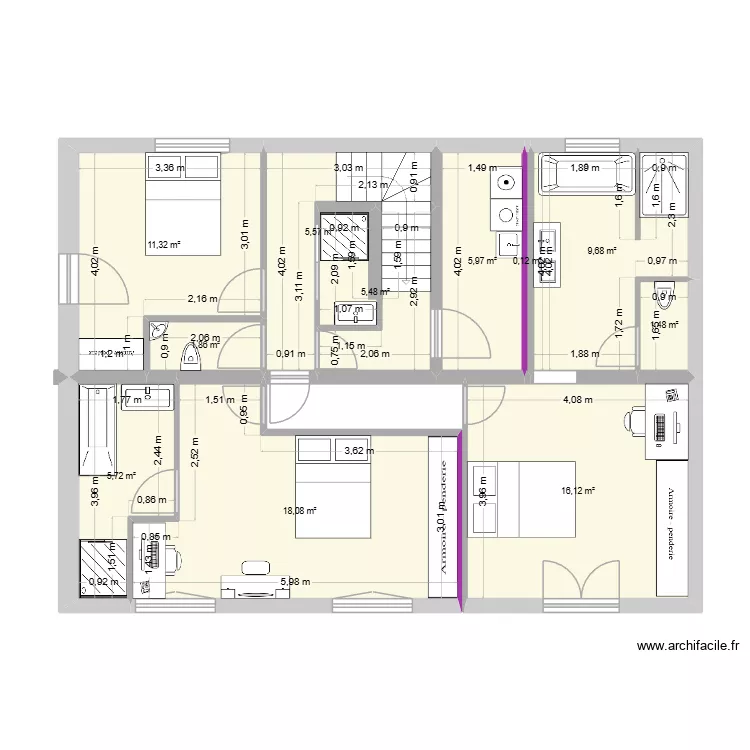 MAISON UR ONEA V18 bas. Plan de 11  et 81 m²