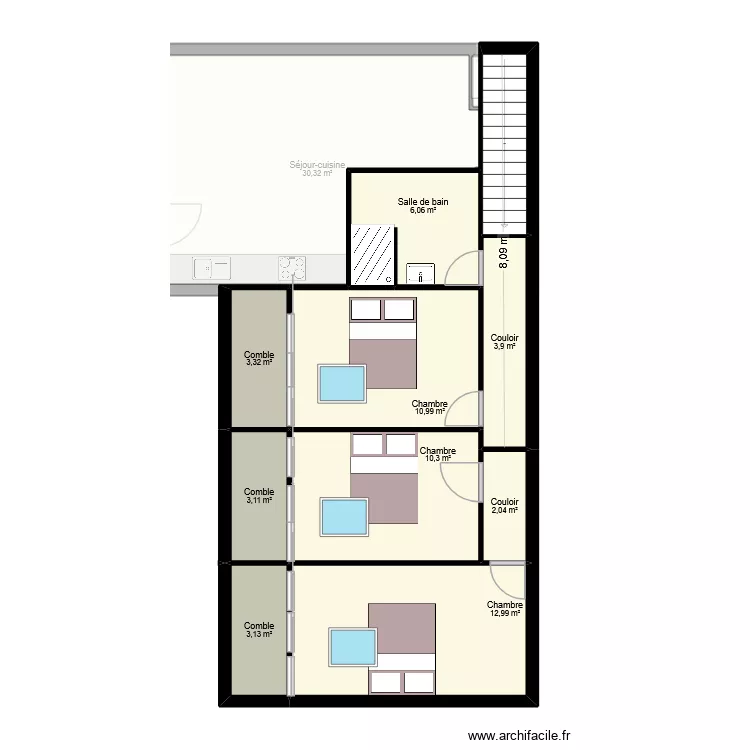 VINCENT nouvelle rive. Plan de 17  et 98 m²