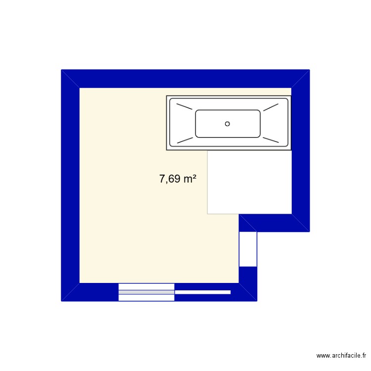 salle de bains 2025. Plan de 1 pièce et 8 m2