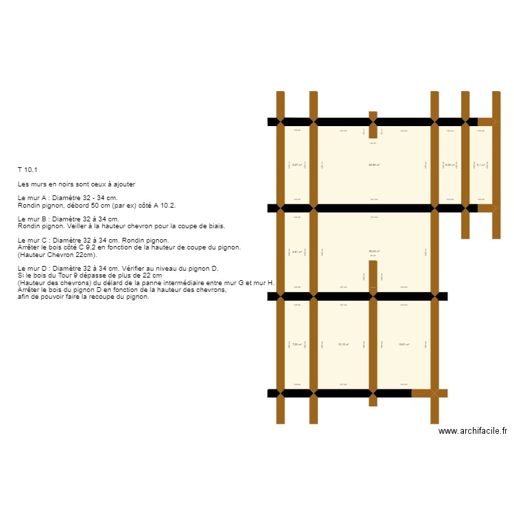 Plan T 10.1. Plan de 9 pièces et 122 m2