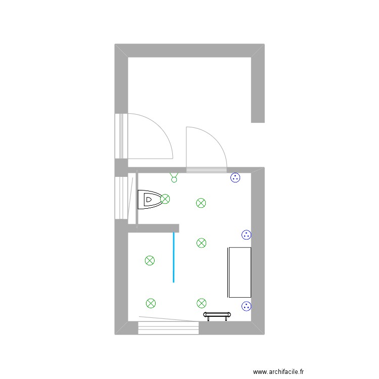 SdB etage Electricité. Plan de 0 pièce et 0 m2