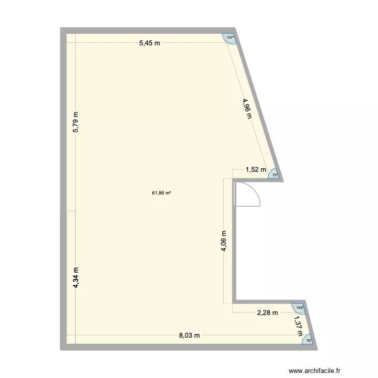 Illiers Combray Grenier. Plan de 1 pièce et 62 m² Illiers Combray Grenier. Plan de 1 pièce et 62 m²