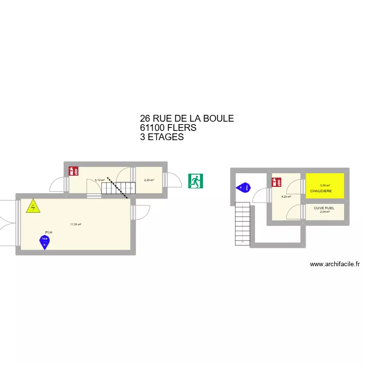 26 R DE LA BOULE. Plan de 