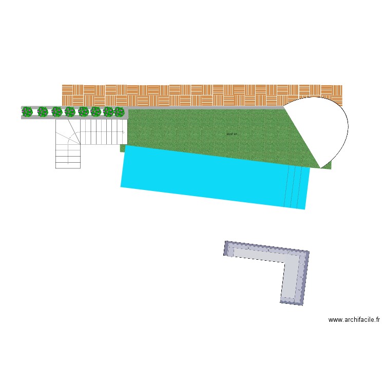 pool. Plan de 0 pièce et 0 m2