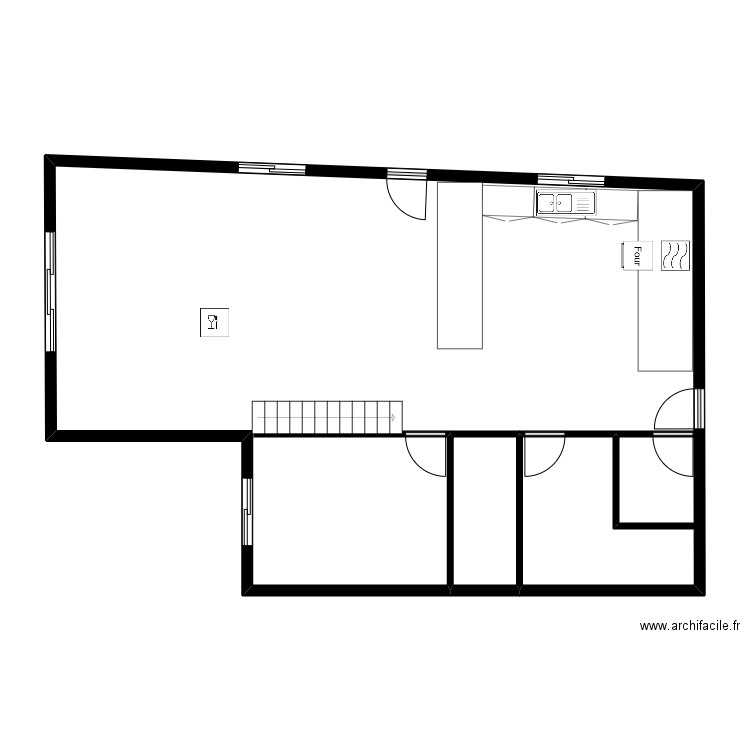 ANAMALE 1. Plan de 2 pièces et 90 m2