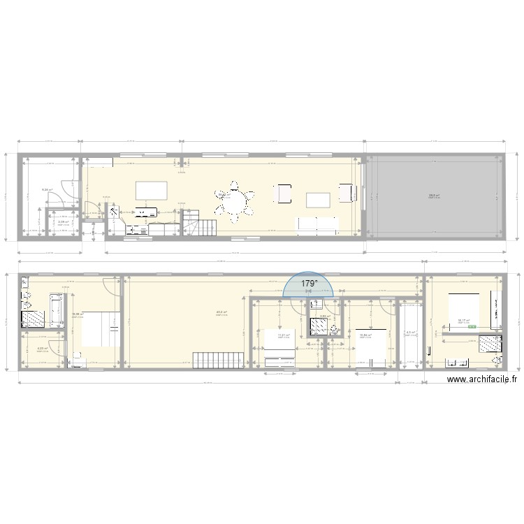 lyon. Plan de 12 pièces et 208 m2