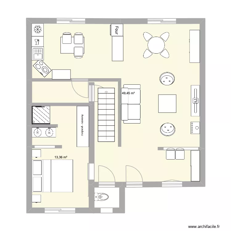 MAISON Bayeux Version 1. Plan de 2  et 63 m²