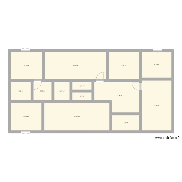 Maison Lozanne. Plan de 14 pièces et 131 m2