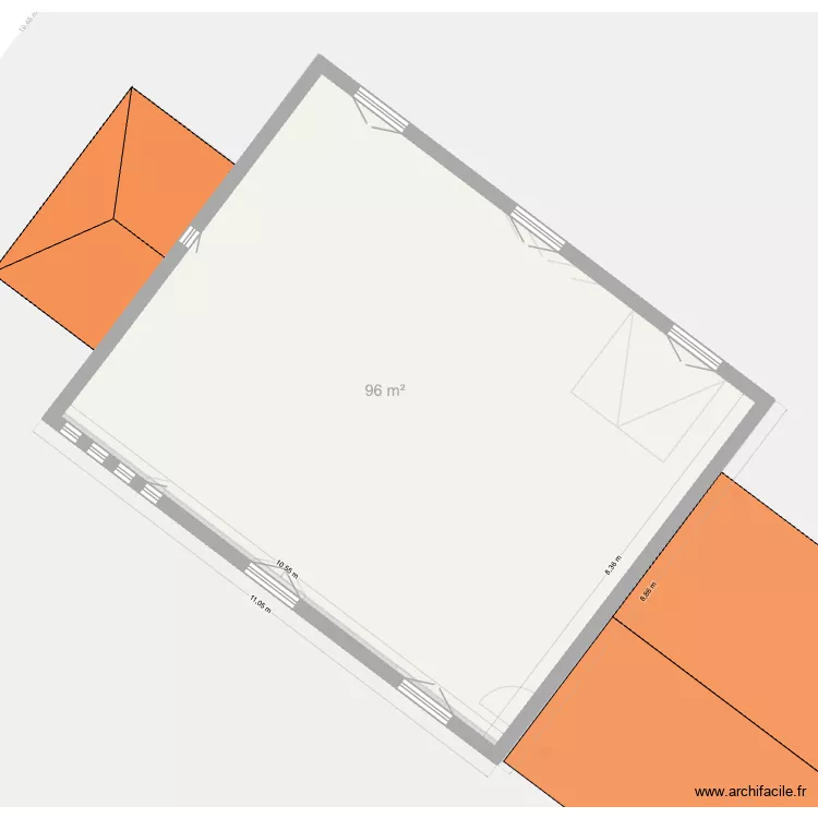 Yama Neko. Plan de 1  et 96 m²