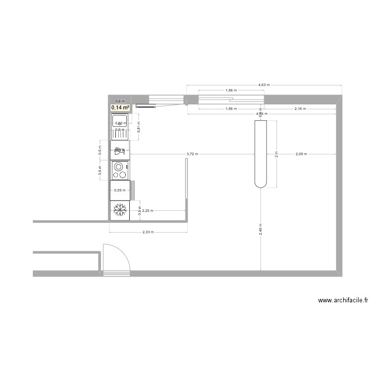 Cuisine nvlle. Plan de 1 pièce et 0 m2