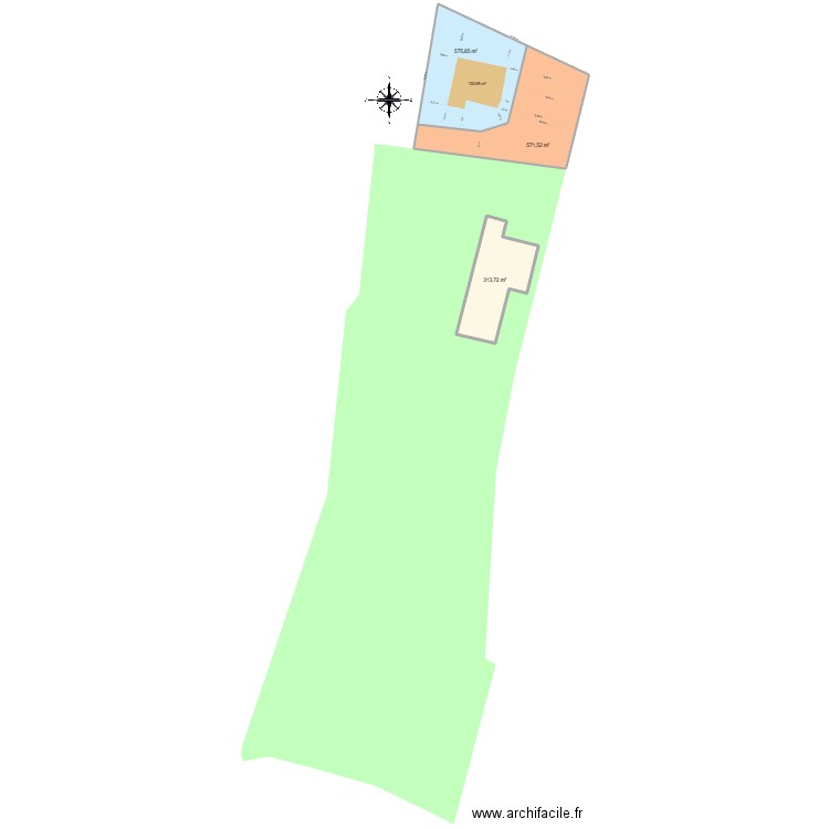 Cadastre. Plan de 3 pièces et 1461 m2