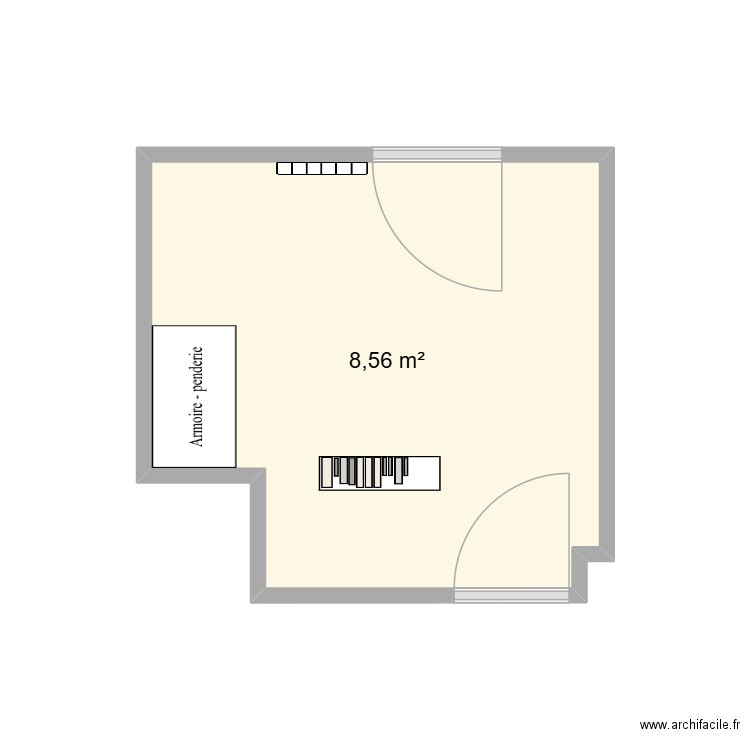 bureau. Plan de 1 pièce et 9 m2