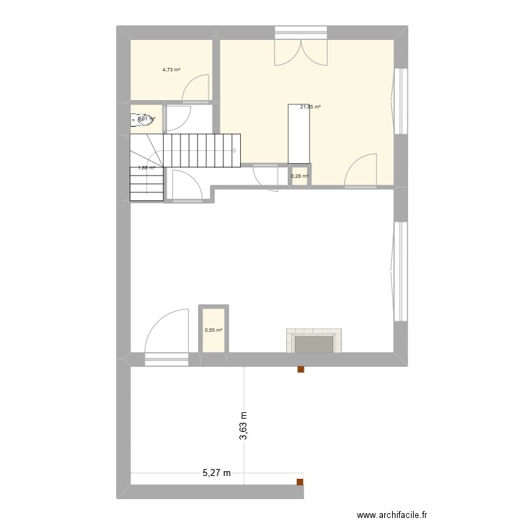 EDL RDC. Plan de 6 pièces et 31 m2