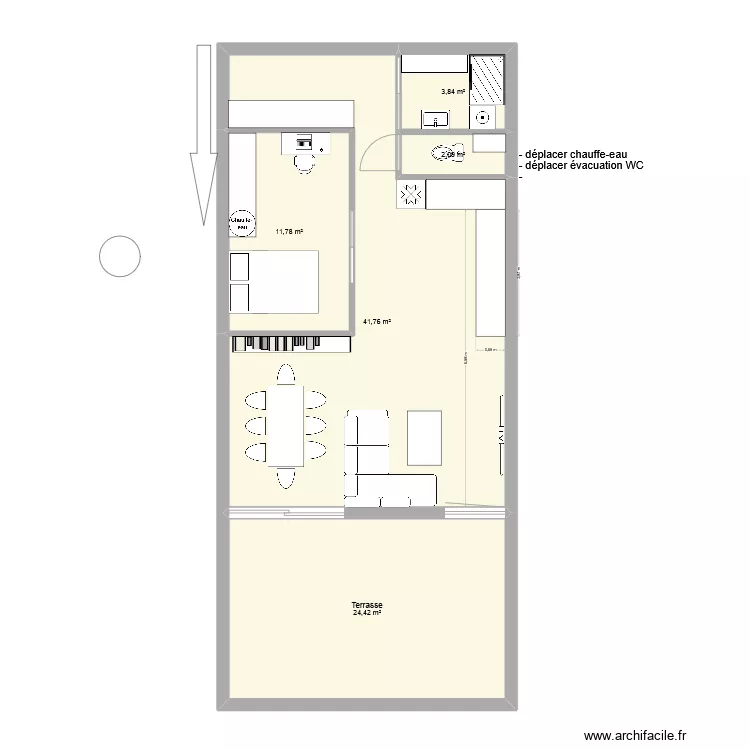 Appart en p&eacute;tatn tout l&agrave;. Plan de 
