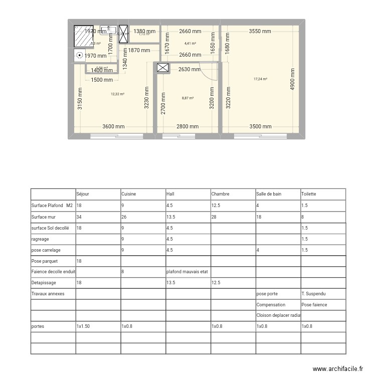 jodry fils. Plan de 8 pièces et 48 m2