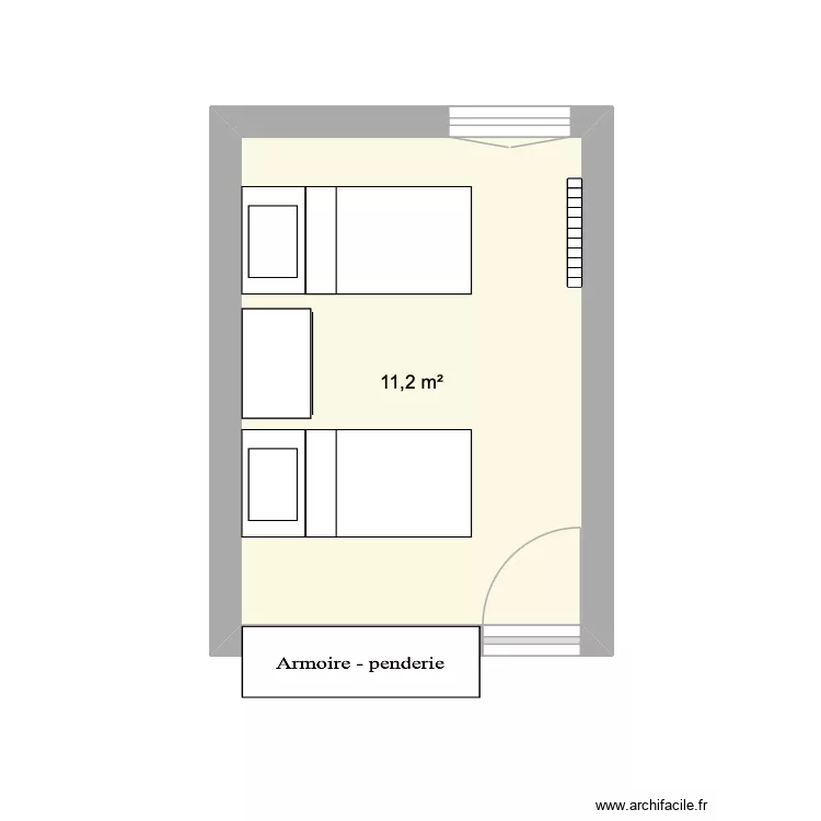 CHAMBRE 3 (fond) orangerie. Plan de 