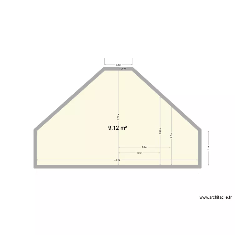 pignon chambre. Plan de 