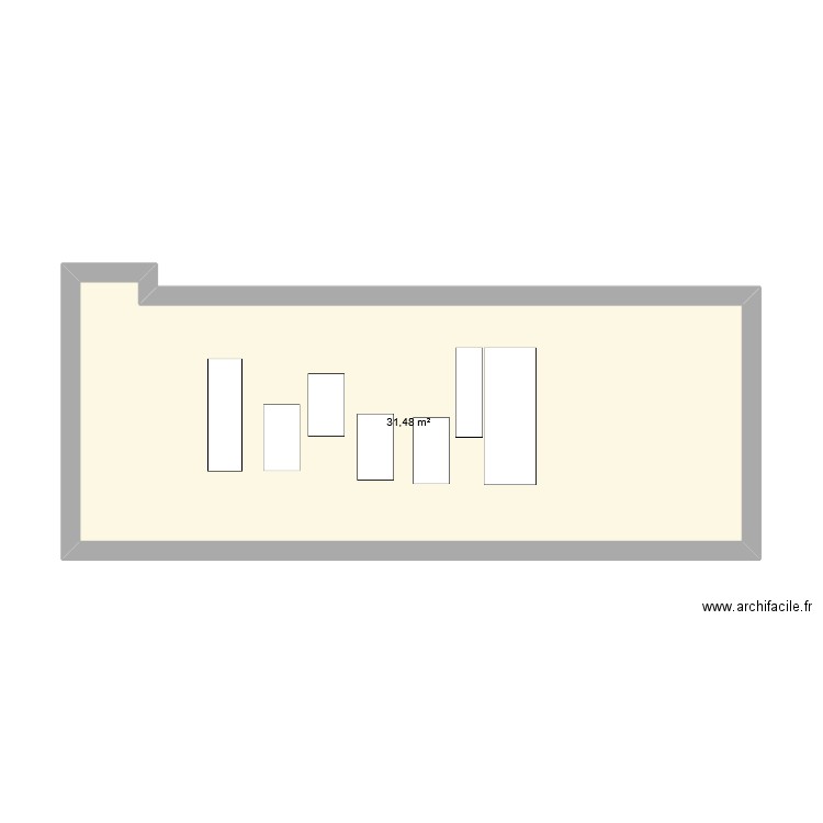 Accuel. Plan de 1 pièce et 31 m2