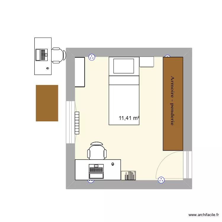 chambre louise. Plan de 