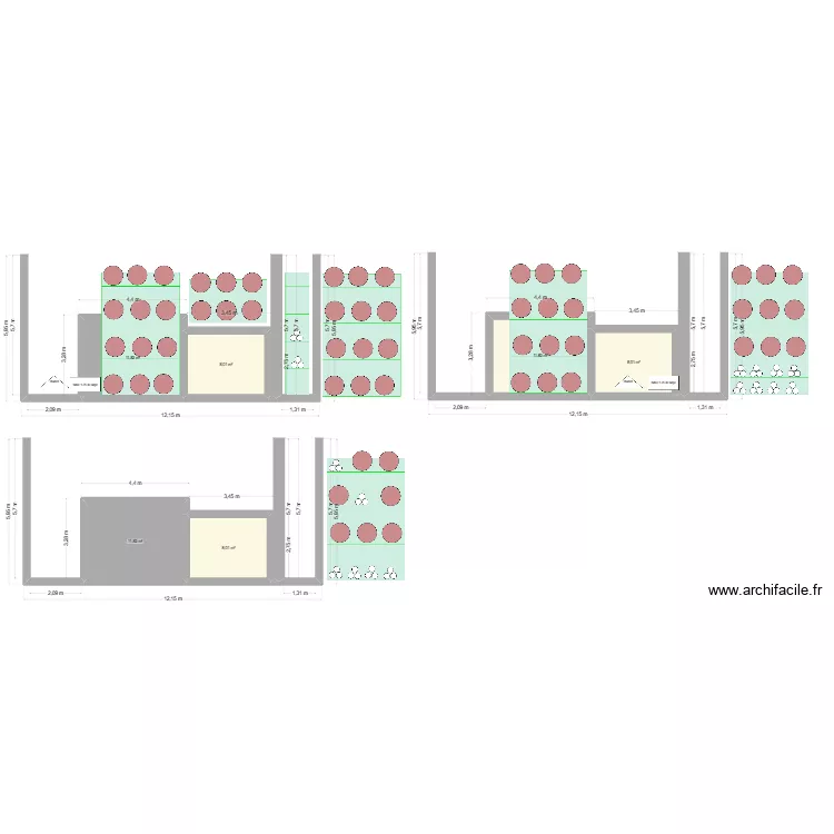 rack ecru. Plan de 6  et 59 m²