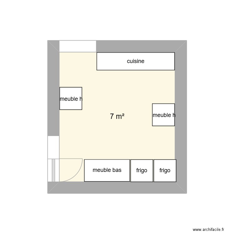 auvent. Plan de 1 pièce et 7 m2