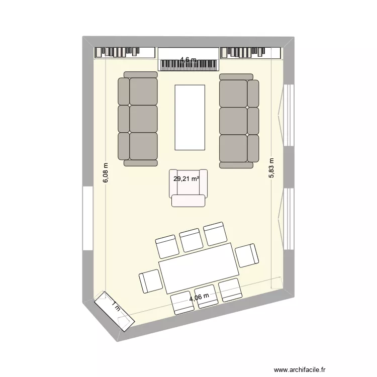 SALON. Plan de 1 et 29 m² SALON. Plan de 1 et 29 m²