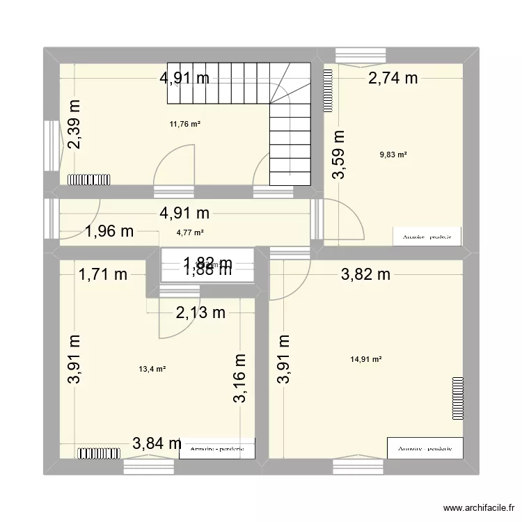 La Roche. Plan de 6  et 57 m²