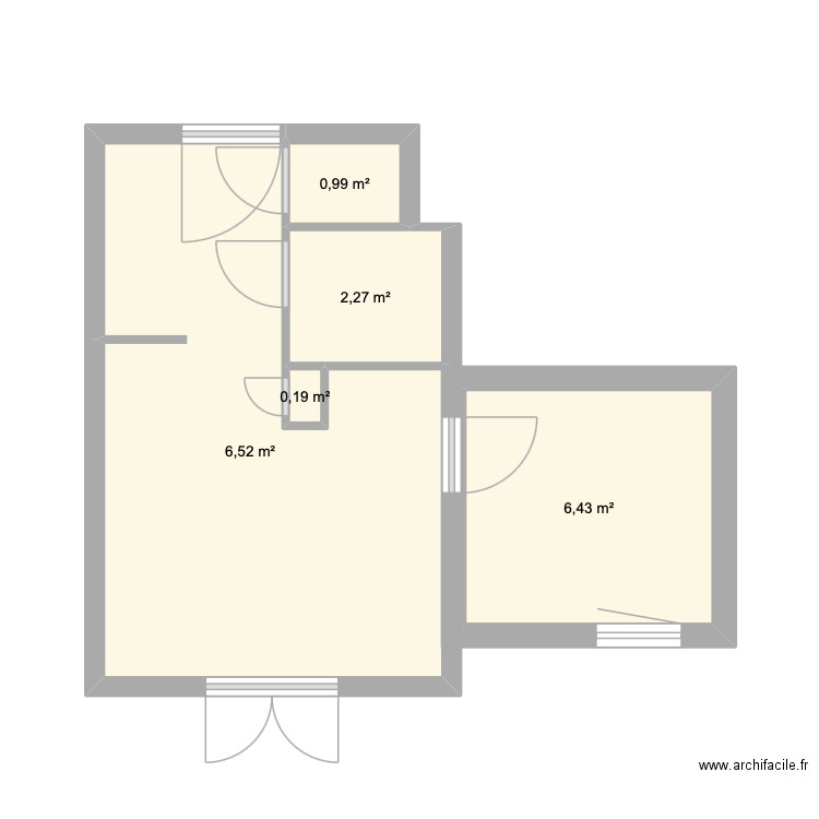 Habère Poche. Plan de 5 pièces et 26 m2