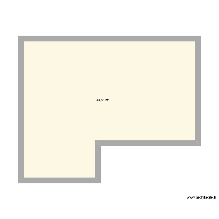 eee. Plan de 1 pièce et 45 m2