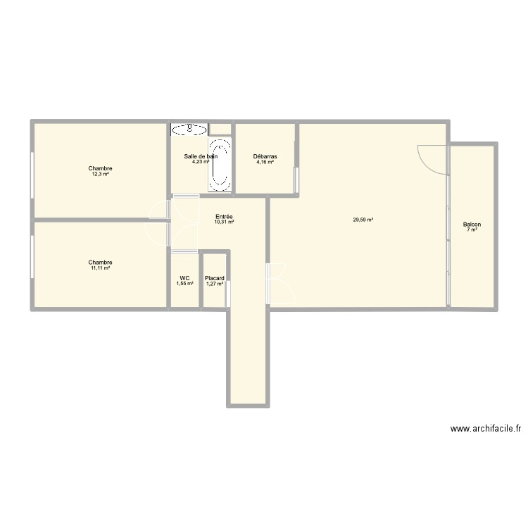APPT SULLY V2. Plan de 9 pièces et 82 m2