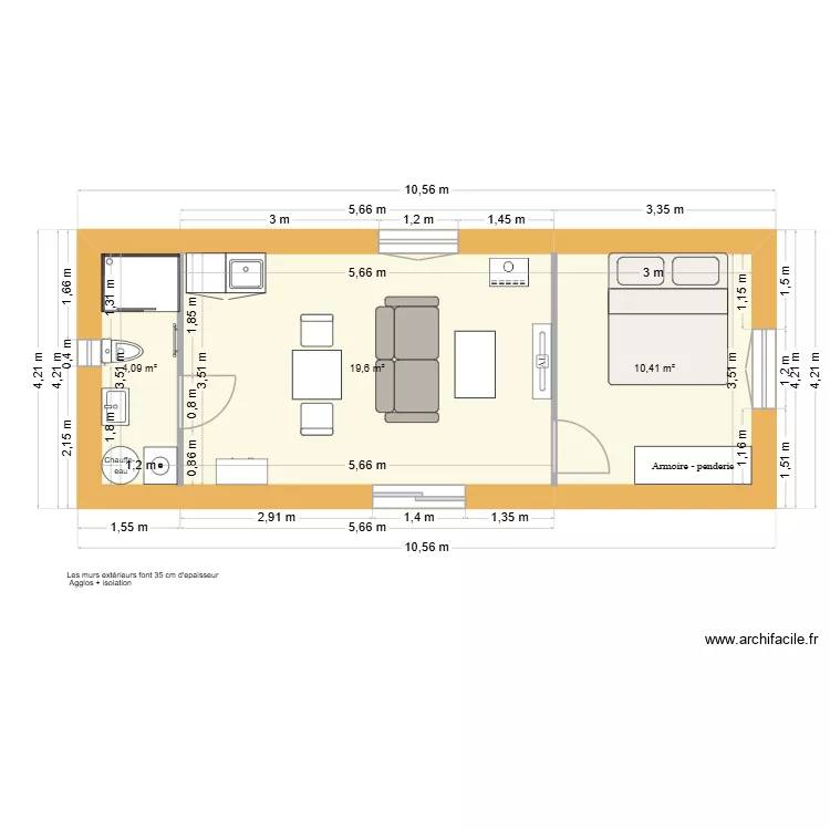 MAISONNETTE 2. Plan de 3 et 34 m² MAISONNETTE 2. Plan de 3 et 34 m²