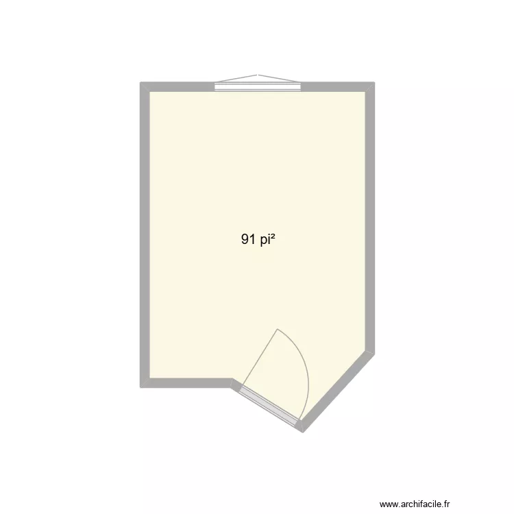 Salle de bain avec porte coulissante. Plan de 1 Pièce et 8 m² Salle de bain avec porte coulissante. Plan de 1 Pièce et 8 m²