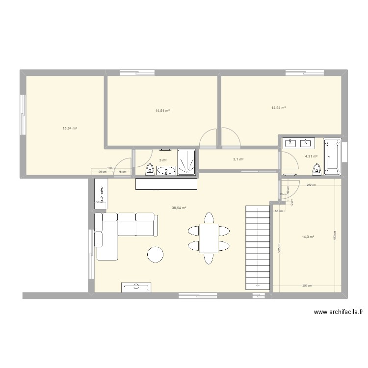 Casa Antas e Abade Côtée Meublée V2. Plan de 8 pièces et 108 m2