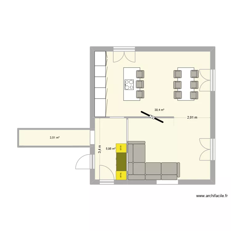 plan carlier. Plan de 3 Pièces et 48 m²