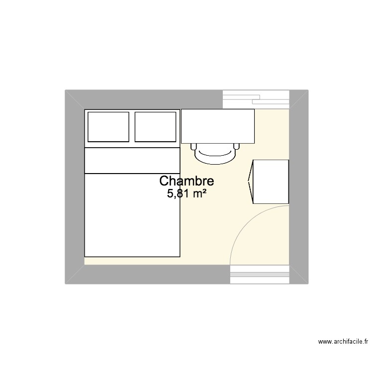 Version#3. Plan de 1 pièce et 6 m2