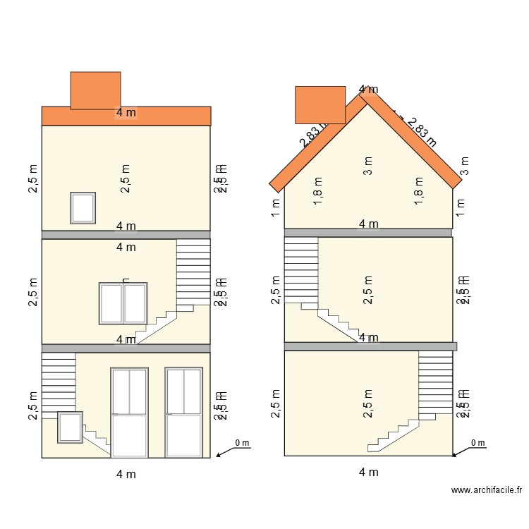 Plan de coupe. Plan de 0 pièce et 0 m2