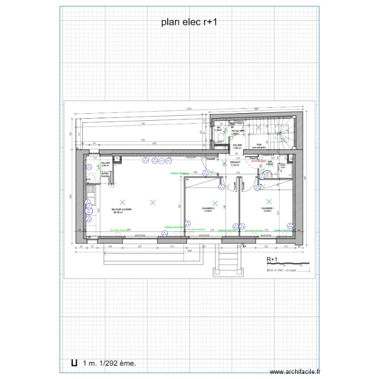 plan elec R1. Plan de 0 pièce et 0 m2