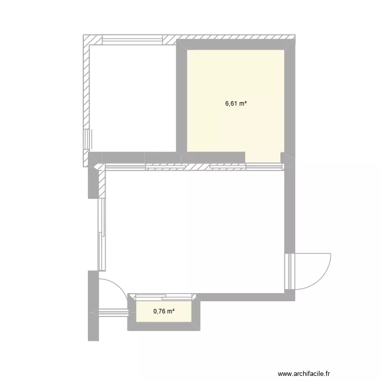 Suite Parentale. Plan de 2 Pièces et 7 m² Suite Parentale. Plan de 2 Pièces et 7 m²