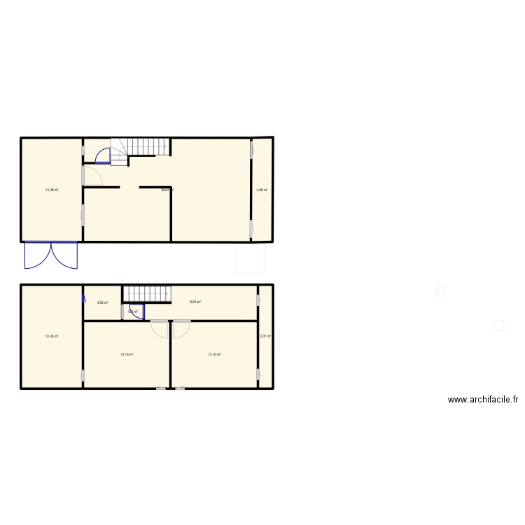APPART 1. Plan de 10 pièces et 116 m2