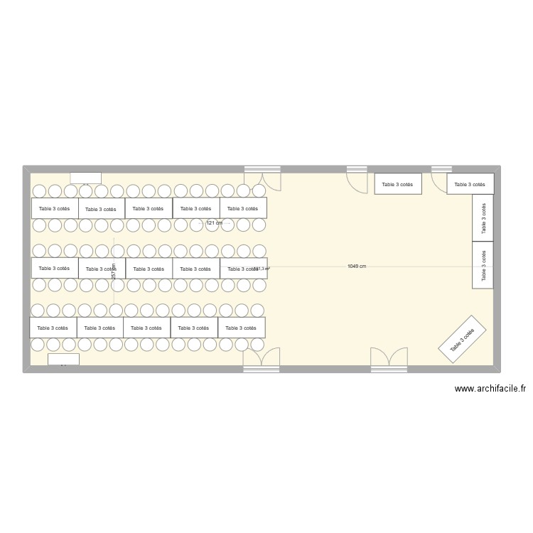 salle la glacerie. Plan de 1 pièce et 131 m2