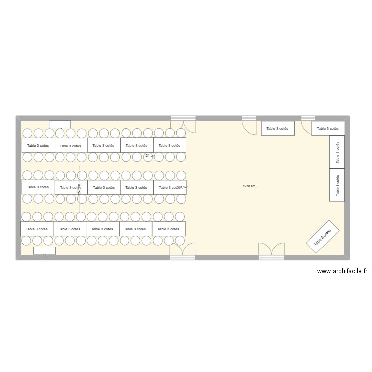 salle la glacerie. Plan de 1 pièce et 131 m2