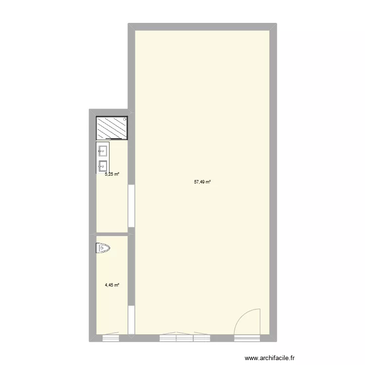 Rez-de-Chauss&eacute; - Appartement - v1. Plan de 