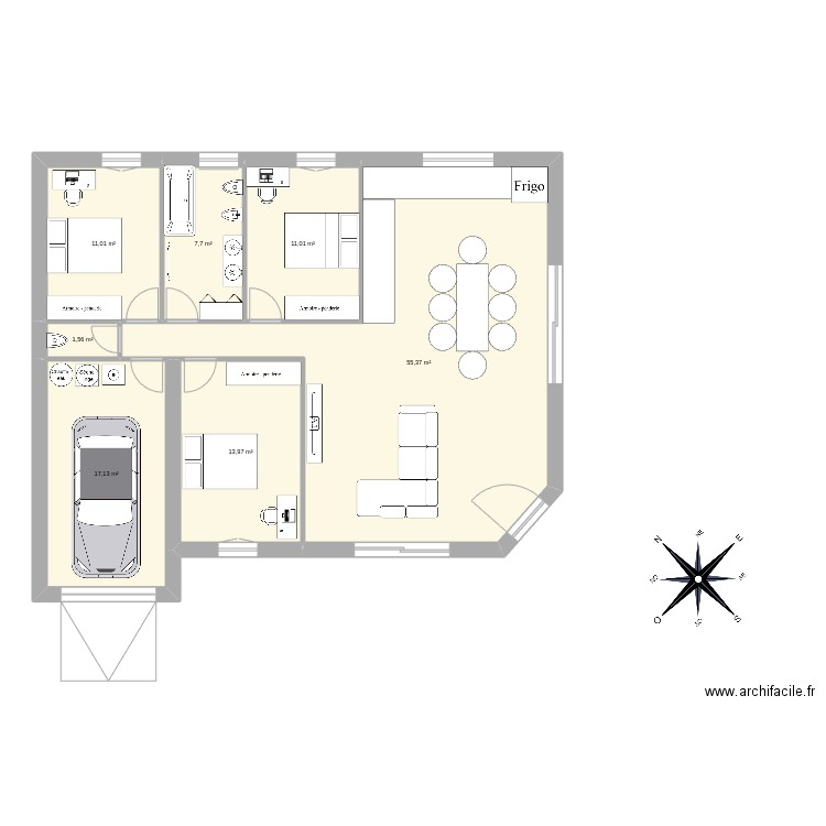 LOT 12. Plan de 7 pièces et 118 m2