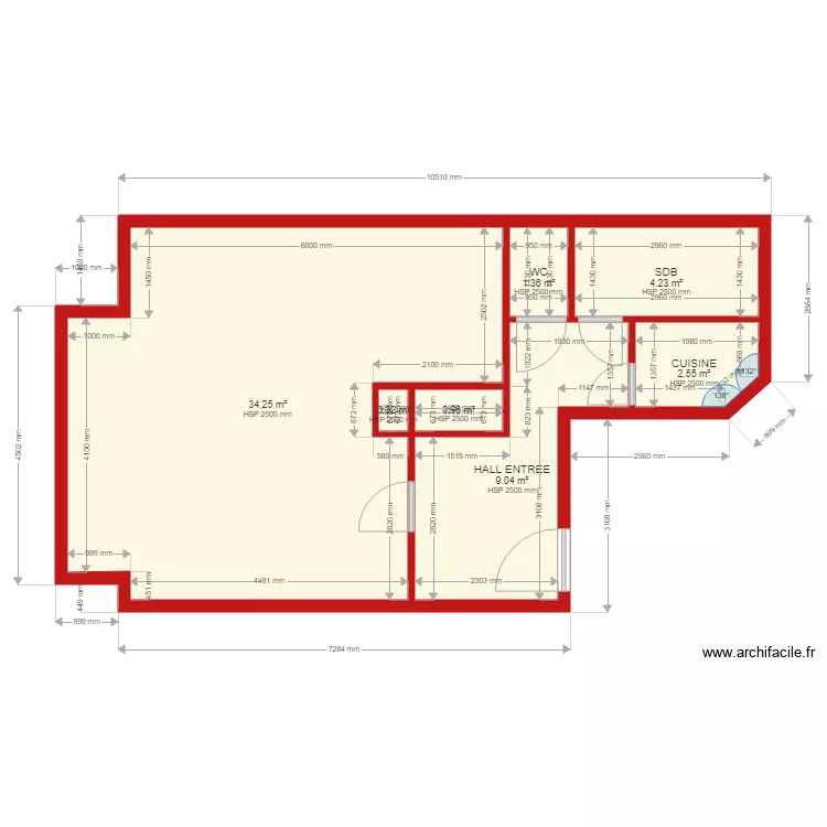 FLAT CENTRAL SITUATION EXISTANTE. Plan de 