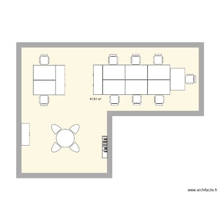 Esscale Mabon V3. Plan de 1 pièce et 48 m2