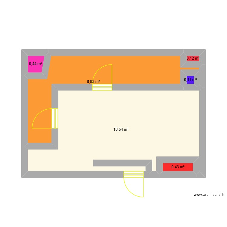 PLAN MURIEL. Plan de 6 pièces et 28 m2