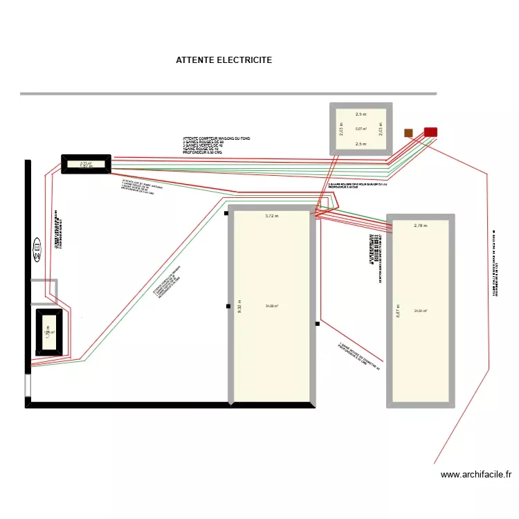 ATTENTES ELECTRICITE. Plan de 5 Pièces et 66 m²