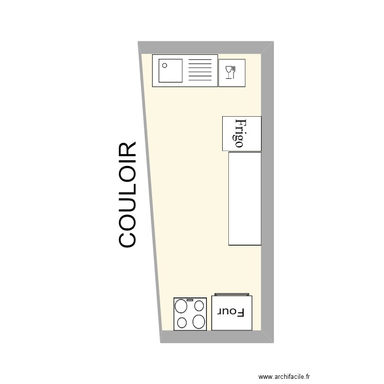 Soeurs & Gourmandises. Plan de 1 pièce et 14 m2