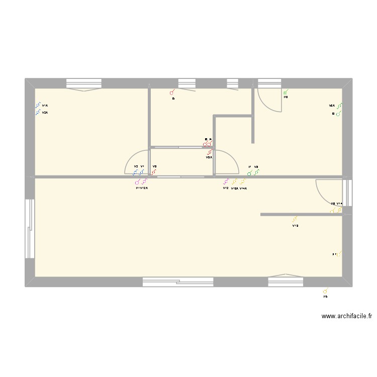 maison cuers interrupteurs. Plan de 5 pièces et 64 m2