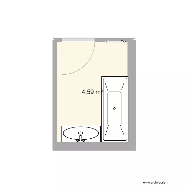 SDB Principale. Plan de 1  et 5 m²
